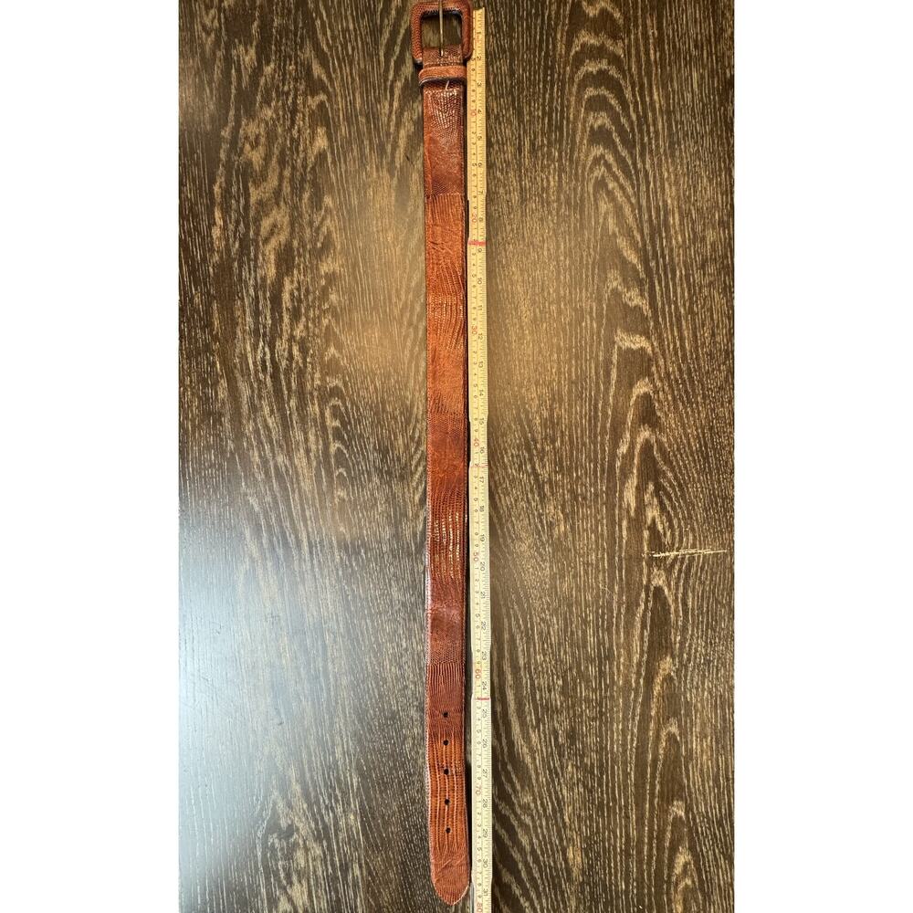 Polo Ralph Lauren Genuine Lizard Leather Belt Men Size 28 Brown Covered Buckle
